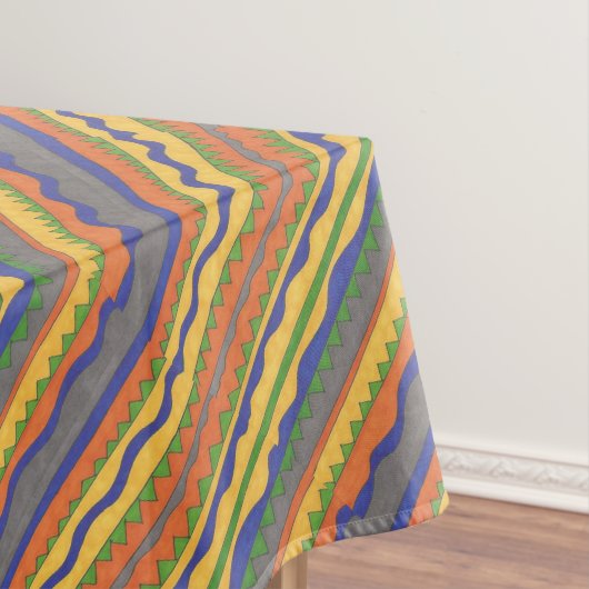 Kleurrijke gestripte tafelkledij tafelkleed (Voorbeeld)