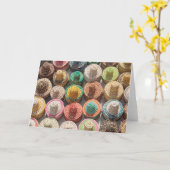 Kleurrijke geweven Petten Kaart (Gele Bloem)