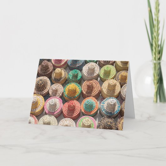Kleurrijke geweven Petten Kaart (Voorkant)