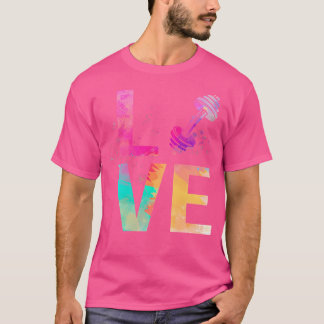 Kleurrijke Gewichtheffen Mom Gewichtheffen T-shirt