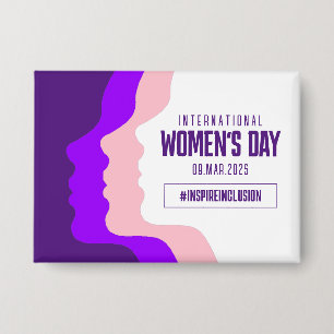 Kleurrijke gezichten Internationale Vrouwendag 8 m Button