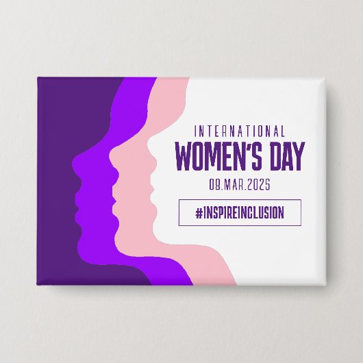 Kleurrijke gezichten Internationale Vrouwendag 8 m Button (Voorkant)