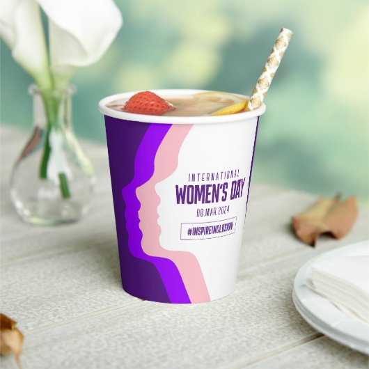 Kleurrijke gezichten Internationale Vrouwendag 8 m Papieren Bekers (Insitu)