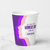 Kleurrijke gezichten Internationale Vrouwendag 8 m Papieren Bekers (Achterkant)