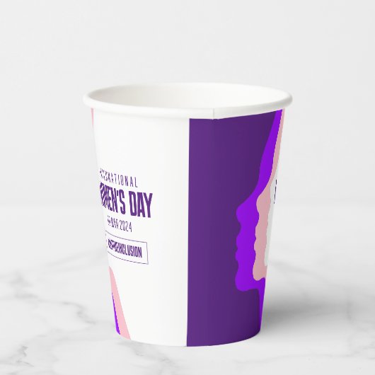 Kleurrijke gezichten Internationale Vrouwendag 8 m Papieren Bekers (Rechts)