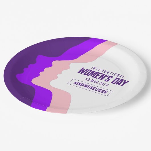Kleurrijke gezichten Internationale Vrouwendag 8 m Papieren Bordje (Gekanteld)