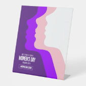 Kleurrijke gezichten Internationale Vrouwendag 8 m Reclamebord Met Voetstuk (Voorkant)