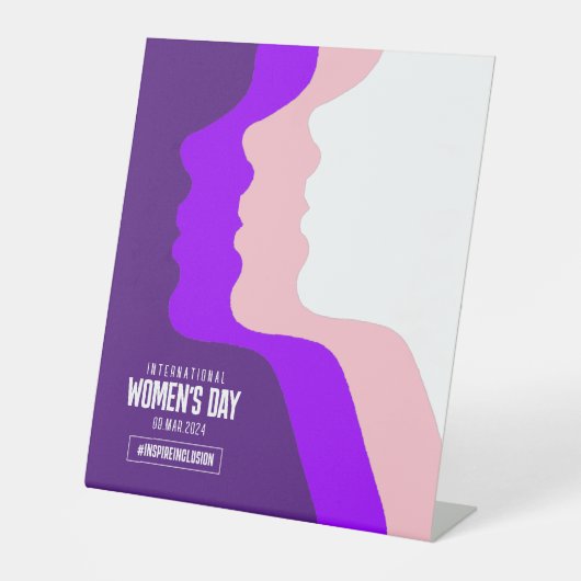 Kleurrijke gezichten Internationale Vrouwendag 8 m Reclamebord Met Voetstuk (Voorkant)