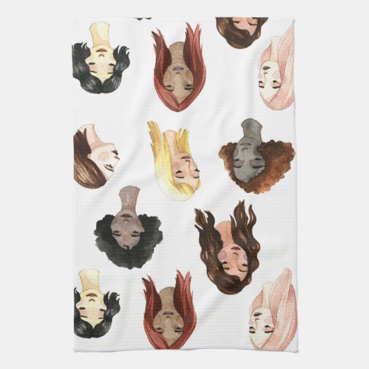Kleurrijke gezichten theedoek (Verticaal)
