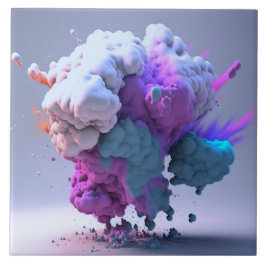 Kleurrijke gezwollen keramische tegel tegeltje