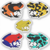 Kleurrijke gifpijlkikkers sticker (Voorkant)