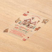 Kleurrijke Gingerbread House Verjaardagsfeestje Ac Acryl Uitnodigingen (Laagn)