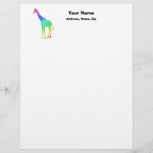 Kleurrijke Giraffe Gepersonaliseerd Briefhoofd