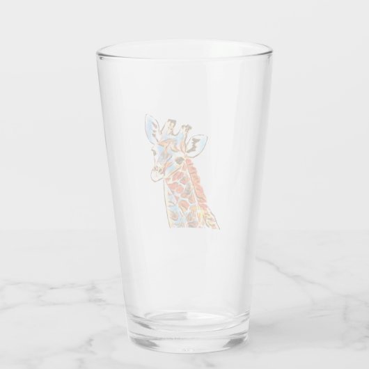 Kleurrijke Giraffe Glass Glas (Achterkant)