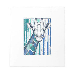 Kleurrijke Giraffe Portret Vintage Gravure Vector Notitieblok