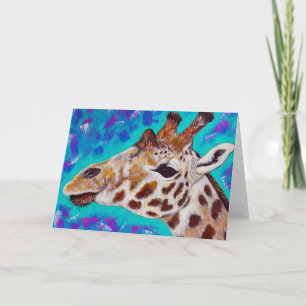 Kleurrijke Giraffe schilderen Kaart