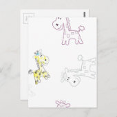 Kleurrijke Giraffe Sketch Briefkaart – Artistic An (Voorkant / Achterkant)