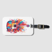 Kleurrijke gitaar Splash Art Clip Art Bagagelabel (Voorkant (horizontaal))