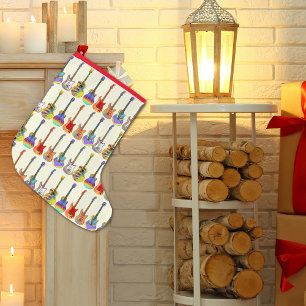 Kleurrijke gitaarspeler Kerstmis Kleine Kerstsok
