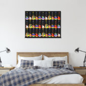Kleurrijke Gitaren Canvas Afdruk (Insitu (Slaapkamer))