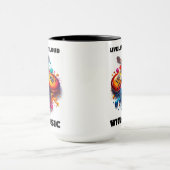 Kleurrijke gitaren leven hardop met muziek mok (Midden)