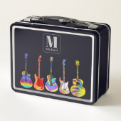 Kleurrijke gitaren Monogram Zwart (Achterkant)