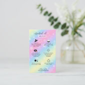 Kleurrijke glam Iridescent Sparkle-olieplek B Visitekaartje (Staand voorkant)