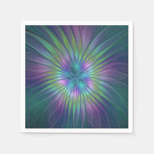 Kleurrijke Glanzende Fantasie Bloem Abstracte Frac Servet