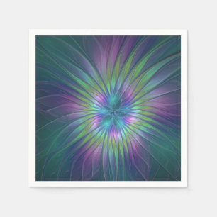 Kleurrijke Glanzende Fantasie Bloem Abstracte Frac Servet