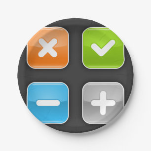 Kleurrijke Glanzende Wiskundige Symbolen Pictogram Papieren Bordje