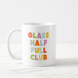Kleurrijke Glas Half Vol Positiviteitscitaat Koffiemok
