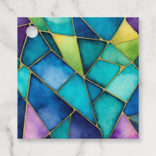 Kleurrijke Glas in lood Art Gift Labels (Voorkant)