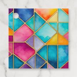 Kleurrijke Glas in lood Art Gift Labels