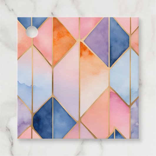 Kleurrijke Glas in lood Art Gift Labels (Voorkant)