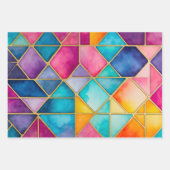 Kleurrijke Glas in lood Art Wrapping Paper Sheets (Voorkant 3)