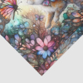 Kleurrijke Glas in lood Bunny Butterfly Decoupage Tissuepapier (Detail)