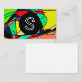 Kleurrijke Glas in lood Retro Doodle Visitekaartje (Voorkant / Achterkant)