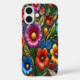 Kleurrijke Glazen Bloemen #11 - iPhone 16 Hoesjes