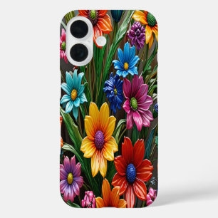 Kleurrijke Glazen Bloemen #1 - iPhone 16 Hoesjes