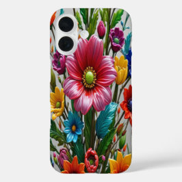 Kleurrijke Glazen Bloemen #9 - iPhone 16 Hoesjes