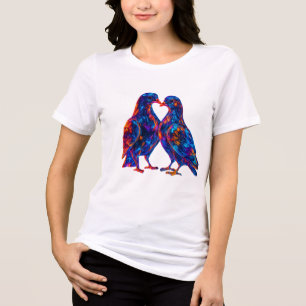 Kleurrijke glazen duiven - Neon Bird Tri-Blend Shirt
