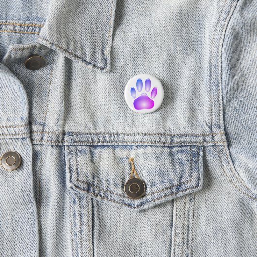 Kleurrijke Glazen Hond Paw Print Ronde Button 3,2 Cm (In situ)