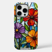 Kleurrijke Glazen in lood bloemstuk Case-Mate iPhone Case (Achterkant)