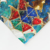 Kleurrijke Glazen in lood kerstbomen Fleece Deken (Hoek)