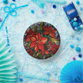 Kleurrijke Glazen in lood stijl Poinsettias & Holl Papieren Kommen (Feest)