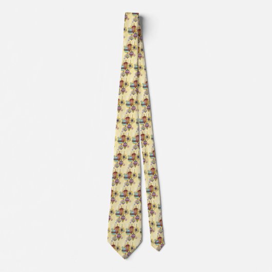 Kleurrijke glazen kerstballen stropdas (Voorkant)