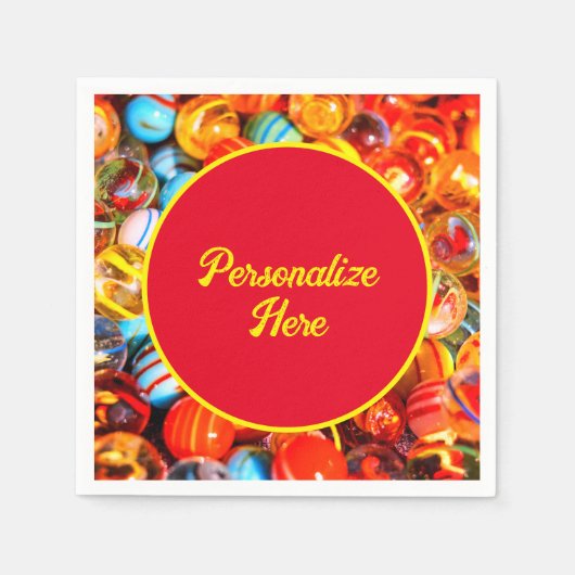 Kleurrijke glazen knikkers servet (Voorkant)