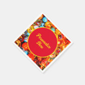 Kleurrijke glazen knikkers servet (Hoek)