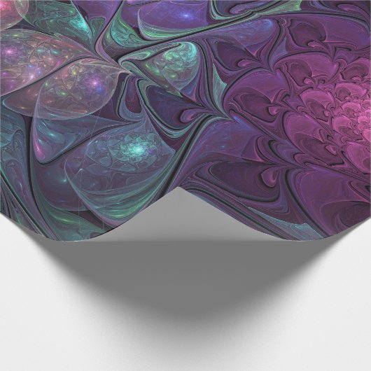 Kleurrijke glinsterende moderne Abstracte fractal Cadeaupapier (Hoek)