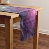 Kleurrijke glinsterende moderne Abstracte fractal  Korte Tafelloper (Voorbeeld)